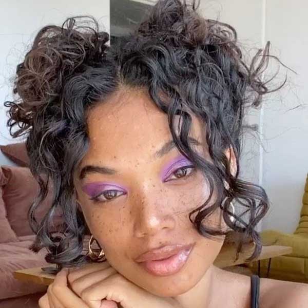 kovrdžava kosa - dve visoke pundje